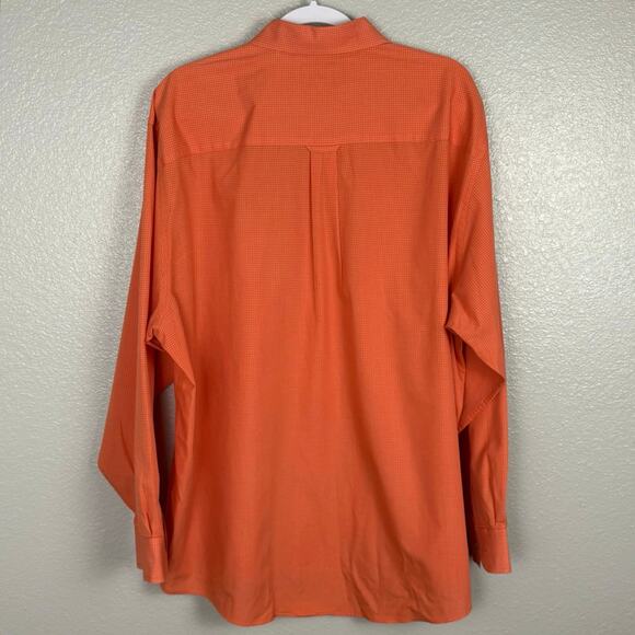 Antigua Orange and White Plaid OSU Size XL Men’s Long Sleeved Dress Shirt - Picture 3 of 11